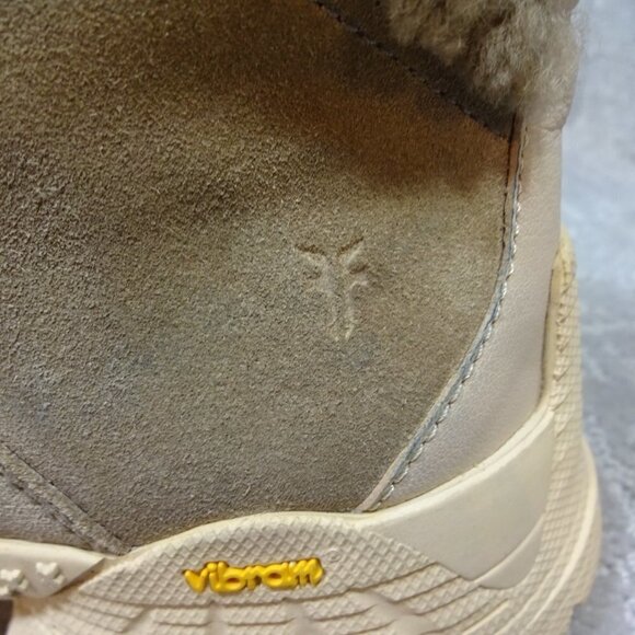 FRYE Brit Women’s Size 12 Beige Multi Suede Tumbled Goat Shearling Hiker's Boots - Picture 12 of 14